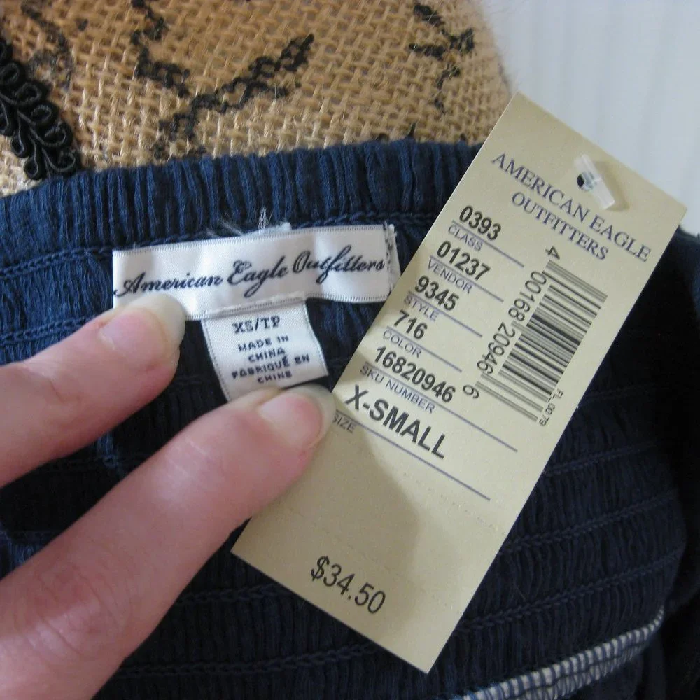 NWT American Eagle AE navy blue dress XS extra small_6